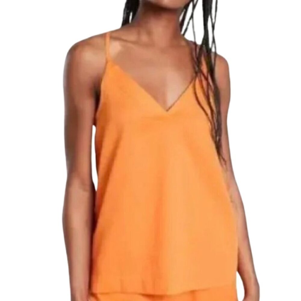 Women's S NWT Athleta Cotton Dreams Sleep Cami Orange Lightweight Breathable